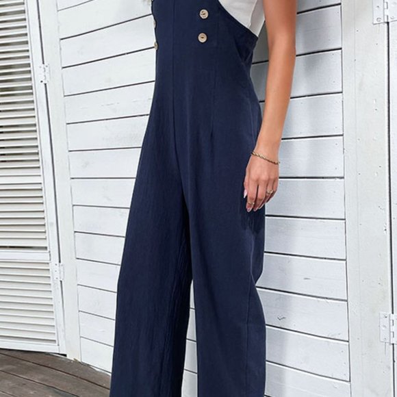 Light Up Your Life Buttoned Straight Leg Overalls - Picture 6 of 8